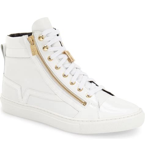 tenis versace de hombre|Versace zipped high top sneakers.